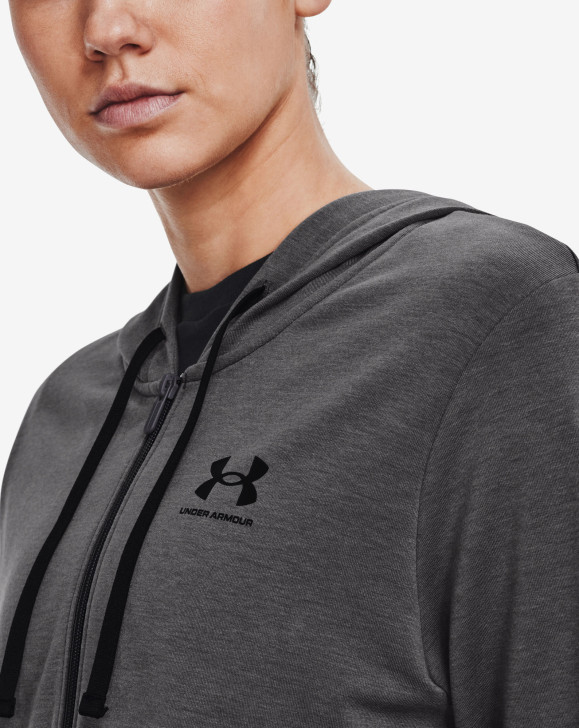 detail Dámská mikina Under Armour Rival Terry FZ Hoodie-GRY