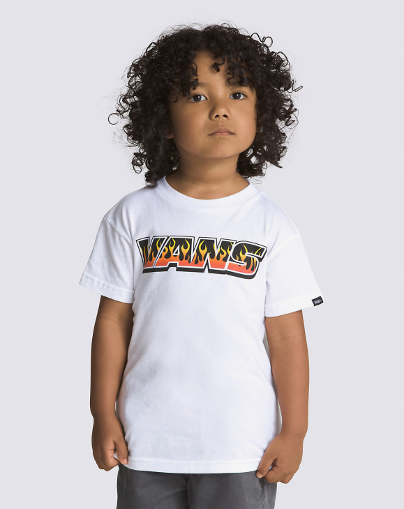 detail Dětské tričko s krátkým rukávem Vans UP IN FLAMES SS White