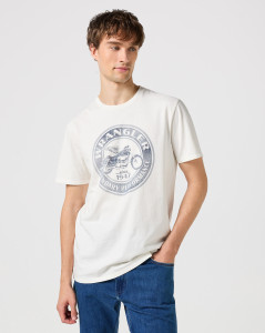 Pánské tričko s krátkým rukávem Wrangler AMERICANA TEE WHITE